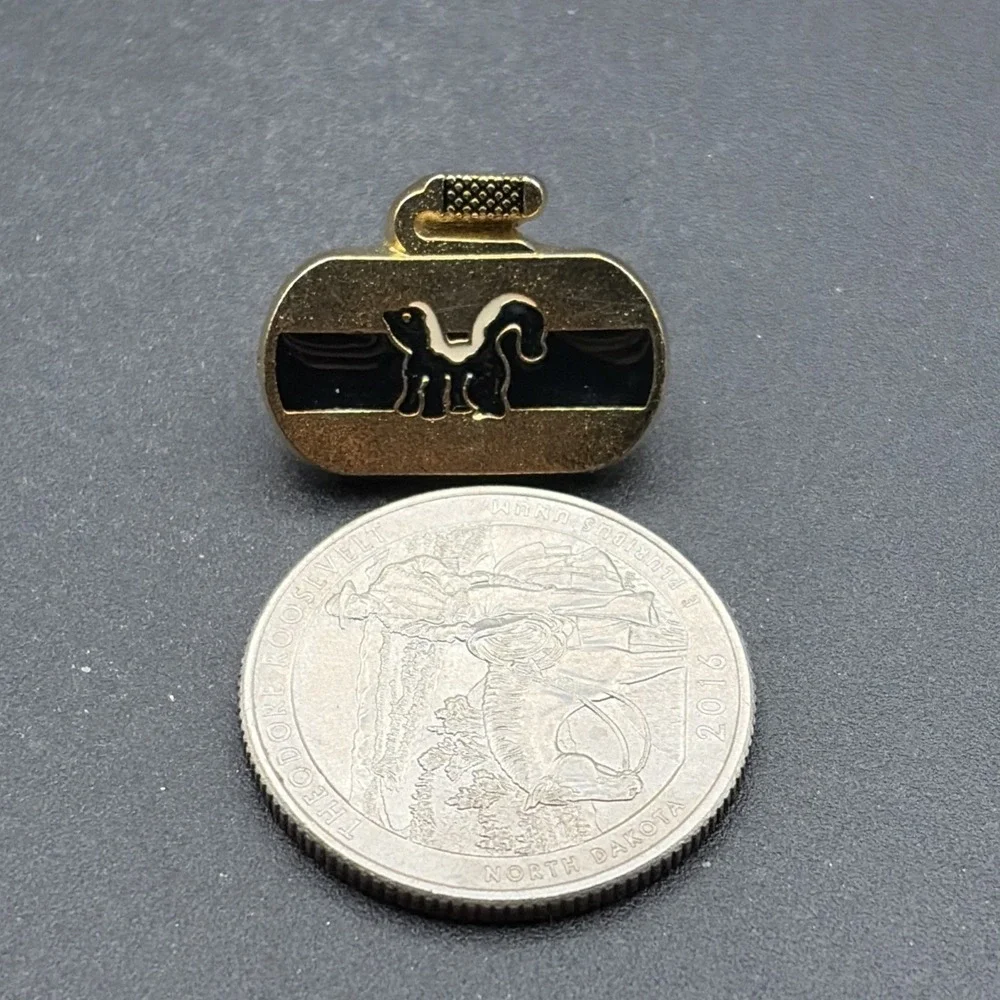 Curling Stone Skunk Lapel‎ Hat Pin